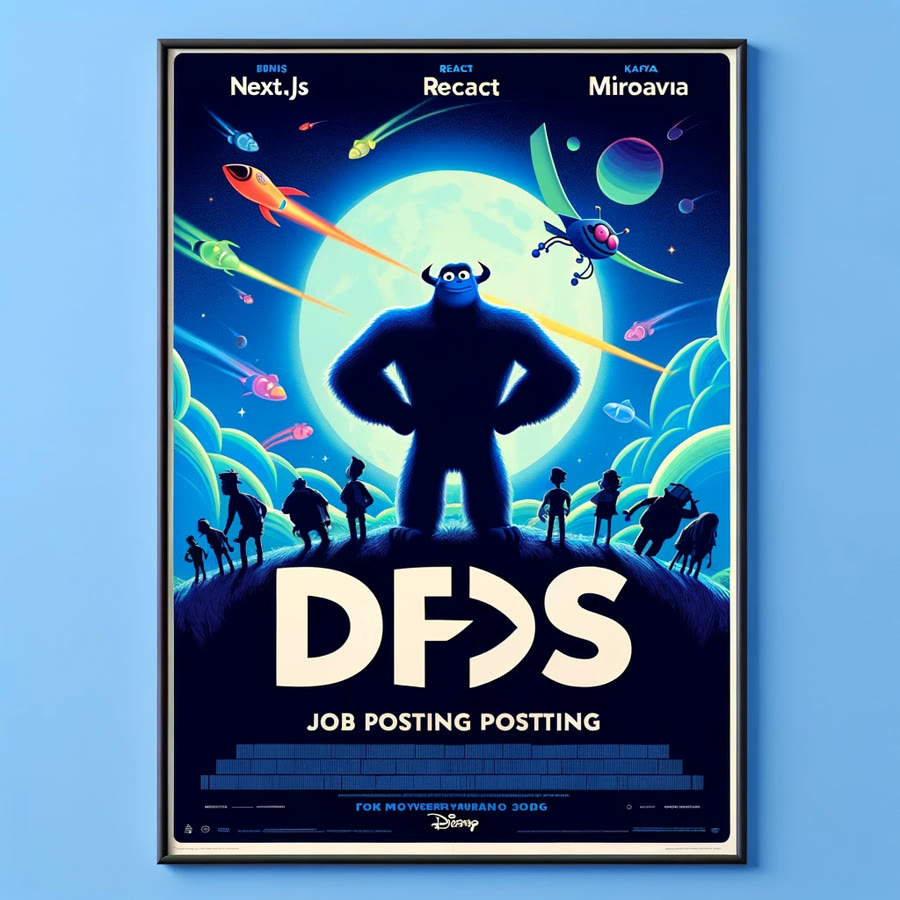 Pixar-style DFDS job poster