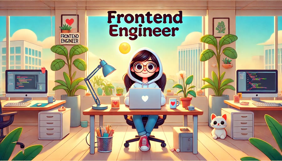 Cartoon Frontend Engineer job ad